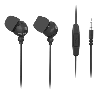 Maxell Plugz + Mic Earphone Black#2