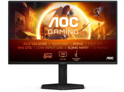 24.5" AOC Gaming 25G4SXU, Fast IPS 1920x1080, 0,3ms, 310Hz G-Sync, HDR10, höjdjusterbar, pivot, HDMI/DP, USB 3.2-hubb#1