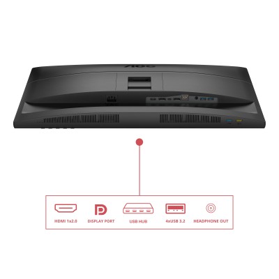 27" AOC Q27E4CV, IPS 2560x1440, 4 ms, 120Hz, höjdjusterbar, pivot, HDMI/2xDP/USB-C 90W, LAN, högtalare, USB 3.2-hubb#3
