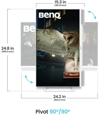 27" BenQ EW2790U, IPS 4K/3840x2160, HDR10, höjdjusterbar, pivot, 3xHDMI/USB-C 65W, USB 3.2-hubb, högtalare#11