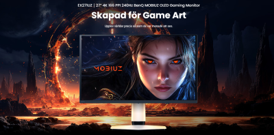 26.5" BenQ MOBIUZ EX271UZ, QD-OLED 3840x2160, 0,03 ms, 240Hz FreeSync Premium Pro, HDR10, höjdjusterbar, 2xHDMI/DP/USB-C 90W, USB 3.2-hubb#13