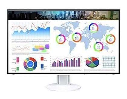 31.5" Eizo FlexScan EV3285-WT, IPS 4K/3840x2160, 5 ms, höjdjusterbar, 2xHDMI/DP/USB-C 60W, högtalare, USB 3.2-hubb - Vit