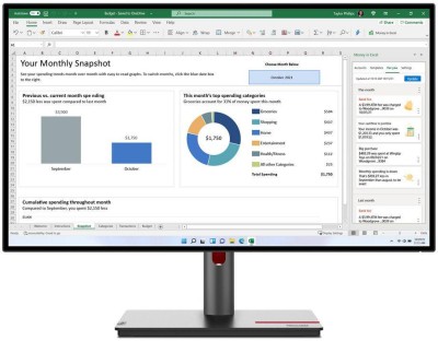 27" Lenovo ThinkVision P27h-30, IPS 2560x1440, 4 ms, höjdjusterbar, pivot, HDMI/2xDP/USB-C 100W, LAN, USB 3.2-hubb#1