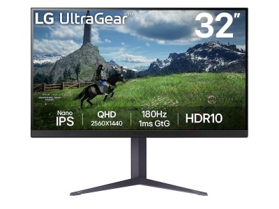 31.5" LG UltraGear 32GS85Q, Nano IPS 2560x1440, 1 ms, 180Hz G-Sync, HDR10, höjdjusterbar, pivot, 2xHDMI/DP#1