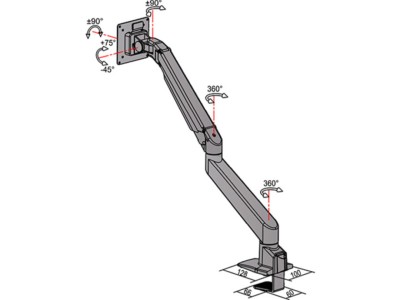 Bordsfäste Multibrackets M VESA Gas Lift Arm Single HD, max 21kg - Svart#14