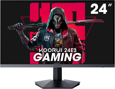 KOORUI 24 tum spelskärm 165 Hz, IPS, 1080p, 1 ms, kompatibel FreeSync
G-sync, ramlös, HDMI, DisplayPort, justerbar lutning, ögonvård,
VESA-väggmontering, svart