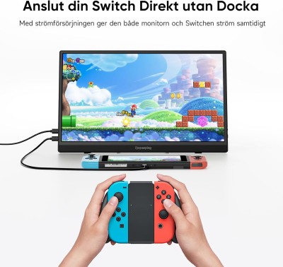 Bärbar Monitor 15,6 Tum FHD 1080P IPS Ultra-tunn, Portabel Skärm med Stativ & Högtalare, USB Monitor för Laptop, PC, Mac, PS4/5, Xbox och Switch#6