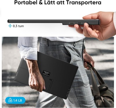 Bärbar Monitor 15,6 Tum FHD 1080P IPS Ultra-tunn, Portabel Skärm med Stativ & Högtalare, USB Monitor för Laptop, PC, Mac, PS4/5, Xbox och Switch#7