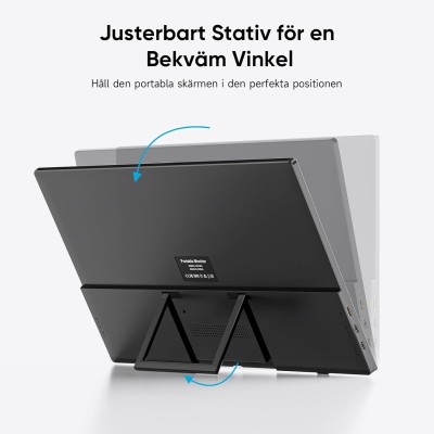 Bärbar Monitor 15,6 Tum FHD 1080P IPS Ultra-tunn, Portabel Skärm med Stativ & Högtalare, USB Monitor för Laptop, PC, Mac, PS4/5, Xbox och Switch#8