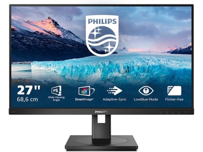 27" Philips 272S1M/00, IPS 1920x1080, 4 ms, 75Hz, höjdjusterbar, pivot, VGA/DVI/HDMI/DP, högtalare, USB 3.2-hubb#1
