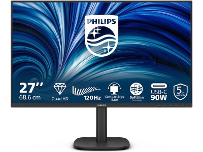 27" Philips 27B2U3601, IPS 2560x1440, 4 ms, 120Hz, höjdjusterbar, pivot, HDMI/DP/USB-C 90W, högtalare, USB 3.2-hubb, 5 års garanti#1