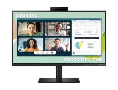 24" Samsung S24A400, IPS 1920x1080, 5 ms, 75Hz, höjdjusterbar, pivot, VGA/HDMI/DP, högtalare, webbkamera, USB 3.2-hubb