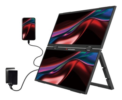 2x15.6" Verbatim Portable Dual Monitor Essentials, Full HD IPS 1920x1080, USB-C/MiniHDMI, högtalare#4