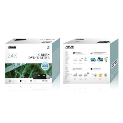 DVD±R/RW Asus DRW-24D5MT 24X, SATA intern, retail, Power2Go 8 programvara, svart