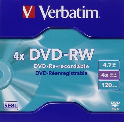 DVD-RW media Verbatim 4.7 GB 4X, 5-pack, jewel case