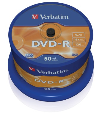 DVD-R media Verbatim 4.7 GB 16X, 50-pack spindel