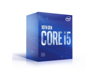 Intel Core i5-10400F 6-Core 12-Thread (65W), 2,9/4,3 GHz, LGA1200, 12 MB cache, boxad med kylare