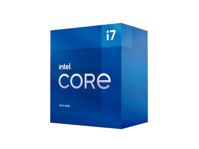 Intel Core i7-11700 8-Core 16-Thread (65W), 2,5/4,9 GHz, LGA1200, UHD Graphics 750, 16 MB cache, boxad med kylare