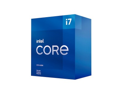 Intel Core i7-11700F 8-Core 16-Thread (65W), 2,5/4,9 GHz, LGA1200, 16 MB cache, boxad med kylare