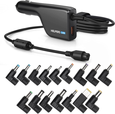 108W Universal Laptop Billaddare 90W med QC3.0 18W DC Adapter Strömförsörjning 16V 18.5V 19V 19.5V 20V för HP Dell IBM Lenovo Acer Asus Compaq Toshiba Samsung Sony Notebooks 12-24V