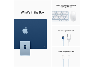 Apple iMac 24" med Retina 4.5K-skärm, Apple M1 8-Core CPU 8-Core GPU, 16 GB, 512 GB SSD - Blå#4
