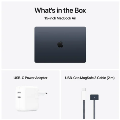 Apple MacBook Air 15.3 tum, Apple M4 10-core CPU 10-core GPU, 32 GB, 512 GB SSD, 35W strömadapter - Midnatt#3