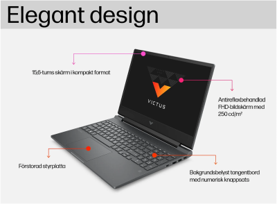 Victus Gaming Laptop 15,6" IPS 144Hz, i5-12450H, 8GB RAM, 512GB SSD, RTX 3050, RGB & Bakgrundsbelyst tangentbord#3