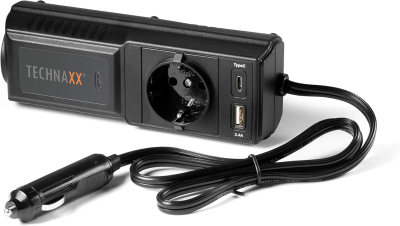Car Inverter 200W, Spänningsomvandlare 12V till 230V med 2x USB-portar, 1x Schuko-uttag, Hög/Lågspänning & Överbelastningsskydd – Cigarettändaruttag#1