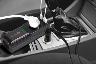 Car Inverter 200W, Spänningsomvandlare 12V till 230V med 2x USB-portar, 1x Schuko-uttag, Hög/Lågspänning & Överbelastningsskydd – Cigarettändaruttag#5