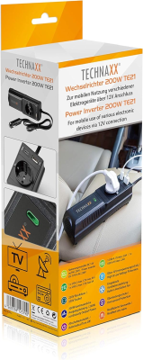 Car Inverter 200W, Spänningsomvandlare 12V till 230V med 2x USB-portar, 1x Schuko-uttag, Hög/Lågspänning & Överbelastningsskydd – Cigarettändaruttag#7