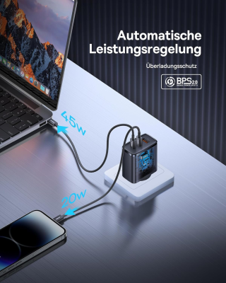 Baseus USB C Laddare 65W USB C-Strömadapter 3-portars GaN5 PD Charger PPS Kompatibel med MacBook Pro/Air, iPhone 15 Pro Max, 15, iPad Pro, Galaxy S23 Ultra, S23, S22, Steam Deck#5