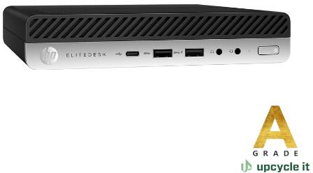 HP EliteDesk 800 G4 Mini, Intel Core i5-8400T, 32 GB, 512 GB SSD, Win11 Pro, Refurbished Grade A, 2 års garanti
