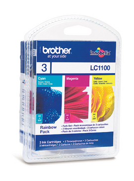 Brother LC1100 Rainbow Pack, 3 st patroner (cyan+magenta+gul)