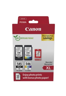 Canon Bläck Photo Value Pack PG-545XL/CL-546XL + 10x15cm Photo 50-Ark