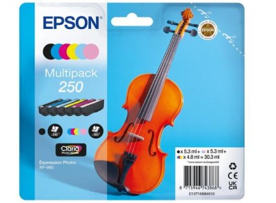 Epson 250 Multipack 6 färger, svart/gul/cyan/ljus cyan/magenta/ljus magenta