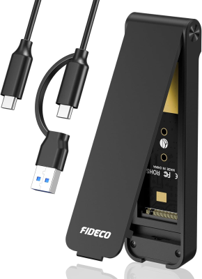 FIDECO M.2 NVMe-kabinett, USB 3.2 Gen 2 NVMe SSD-hölje, PCIe NVMe-adapter för M & M+B-nyckel, smörgåsstildesign, verktygsfri installation, stöder UASP och TRIM