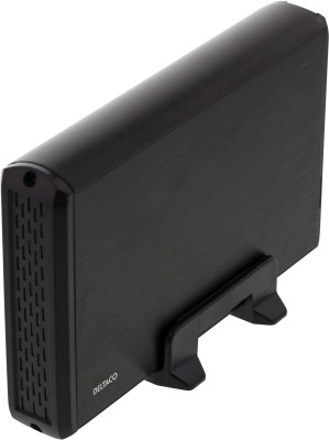 Externt kabinett 3.5" SATA till USB 3.0, Deltaco, aluminium, inkl. strömadapter