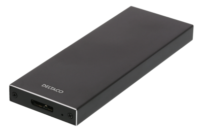 DELTACO Externt M.2 kabinett, USB 3.0, 5 Gbps, Black
