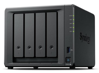 Synology DiskStation DS925+, 4-bay NAS + 2xM.2, Quad Core AMD Ryzen V1500B, 4 GB RAM, 2x2.5GbE LAN, 2xUSB 3.2#1