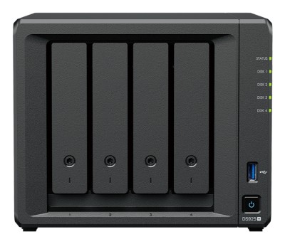 Synology DiskStation DS925+, 4-bay NAS + 2xM.2, Quad Core AMD Ryzen V1500B, 4 GB RAM, 2x2.5GbE LAN, 2xUSB 3.2#2