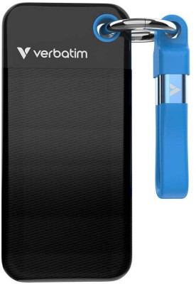 1 TB Verbatim Pocket SSD, USB 3.2 Gen2 - Svart/Blå