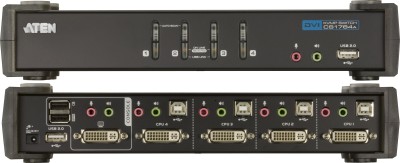 Systemswitch Aten CS1764A-AT-G, 4-vägs KVM, DVI, USB, 2 extra USB