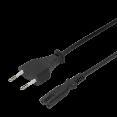Deltaco Power cord CEE 7/16 - C7, 1,5m, black