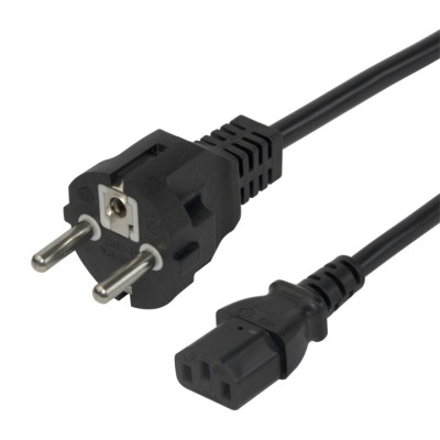 Deltaco Power cord CEE 7/7 - C13, 1,5m, black