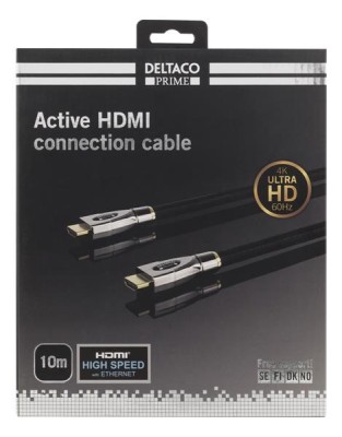 Deltaco PRIME active HDMI cable 10m Textile HDMI High speed Eth#3