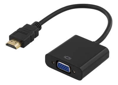 Adapter HDMI till VGA+3,5mm audio, Deltaco, 0,2m - Svart#1