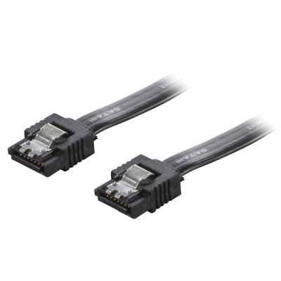 DELTACO Sata 6 GPQS 75cm black with clips blister