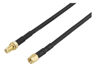 Antennkabel Deltaco SMA-FM500, förlängning RP-SMA hane till RP-SMA hona, 5 meter