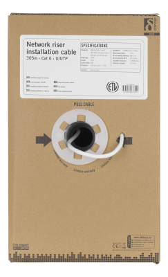 TP-kabel U/UTP, Cat.6 installationskabel, 305 meter - Vit#2