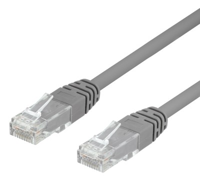 DELTACO U/UTP Cat6 patchkabel 5m, grå